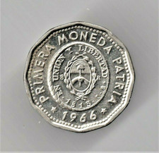 1966 Argentina  Radiant Sunface  25 Pesos Coin
