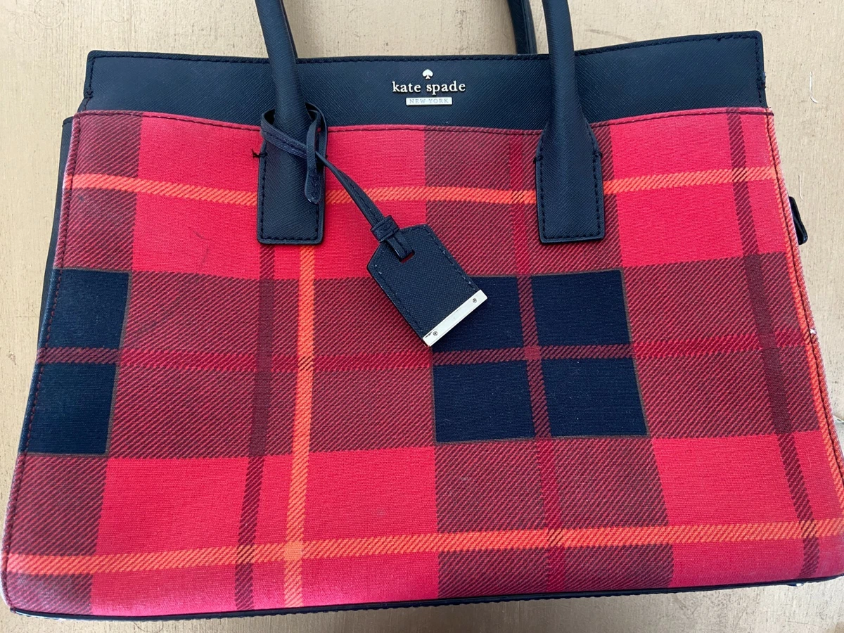 RARE Kate Spade Cameron Street Candace Red Plaid Satchel Handbag