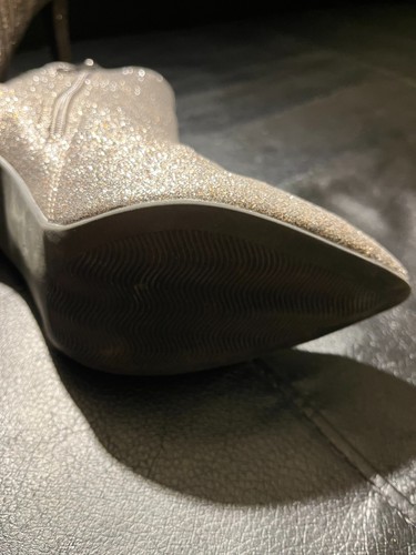 Botas de tacón alto Marco Tozzi para mujer con cremallera talla UK 5 plata-rosa brillo aguja - Imagen 12 de 14