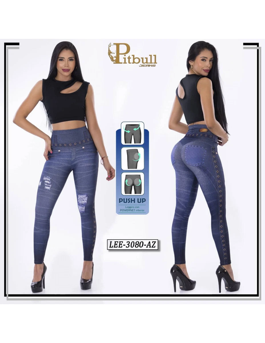 SHEIN CURVE+ Leggings estivi stampati color denim blu per taglie forti da donna | SHEIN ALIA