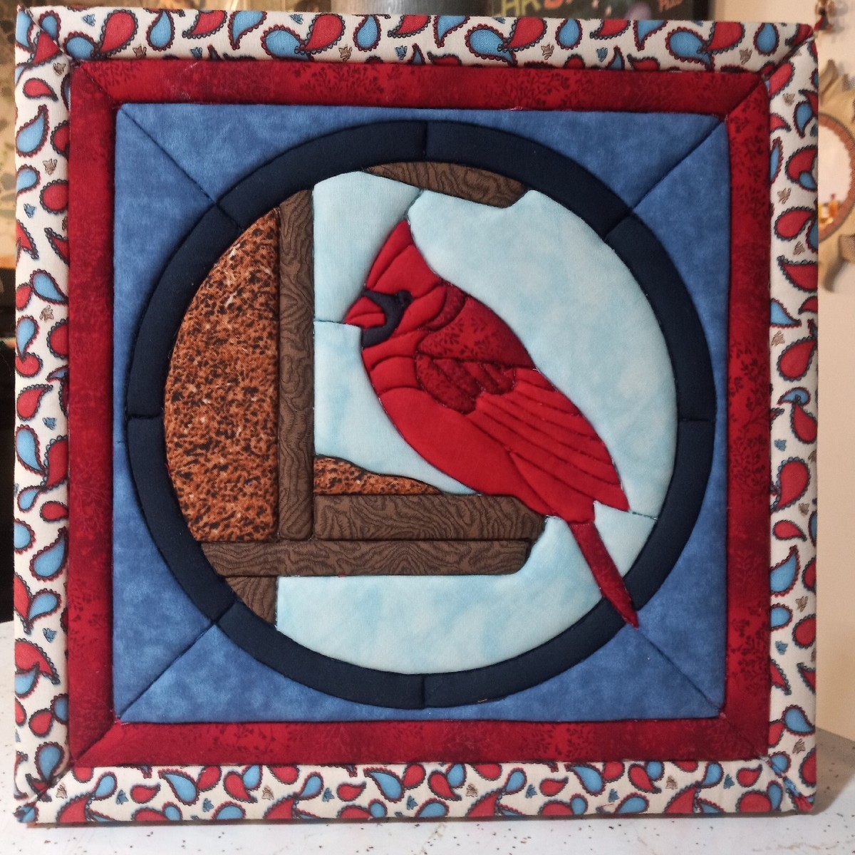 Already made! Quilt-Magic No Sew Wall Hanging Kit Cardinal