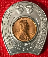 ENCASED COIN AU 1972 D LINCOLN CENT CARPET BY STACKHOUSE YORK, PA-APR115