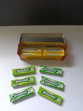 VTG Wrigley's Juicy Fruit Chewing Gum Metal Tin 6.5"x 2" W/ Gum Assorted Expired