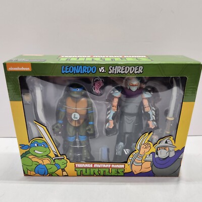 NECA Teenage Mutant Ninja Turtles Leonardo VS Shredder Action Figure NEW 
