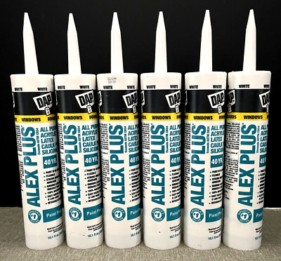 (6) Alex Plus - 40 Year ~ All Purpose Caulk Plus Silicone: SHIPS FREE ...