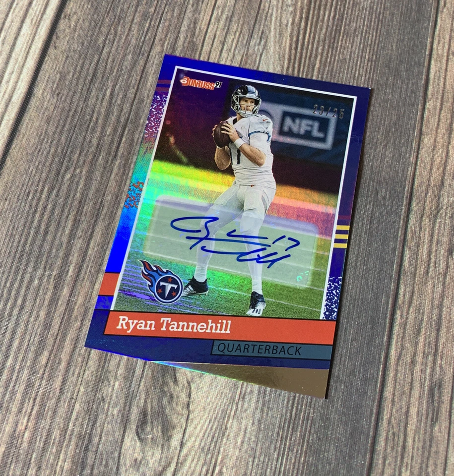 2021 Donruss Football Ryan Tannehill Throwback Retro 91 Autograph SP /25 Titans - Image 3 of 4