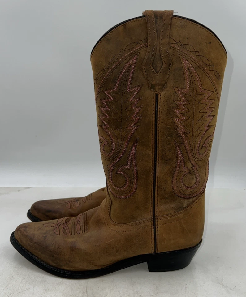 Smoky Mountain Boots Womens Sz 8.5 Round Toe Brown Leather Western - Image 2 of 4