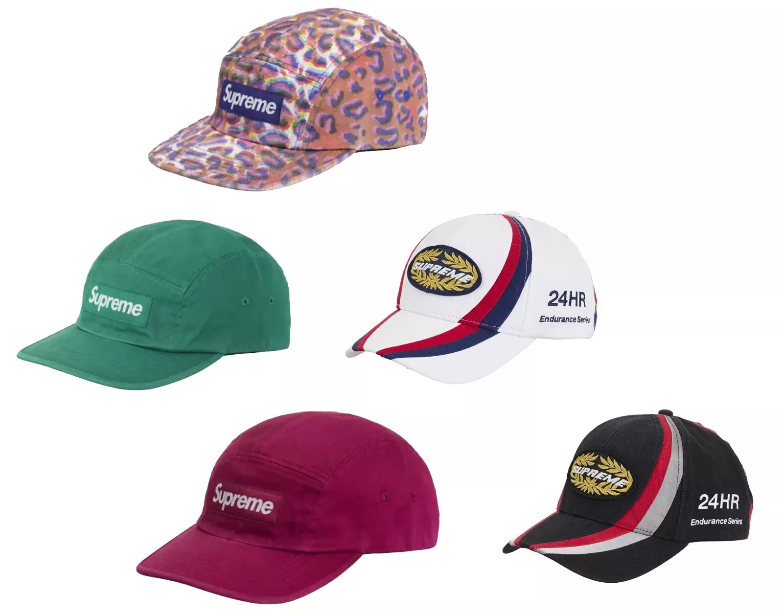 Casquette de camp en sergé chino lavé Supreme Endurance Series 6 panneaux noir blanc lépoard