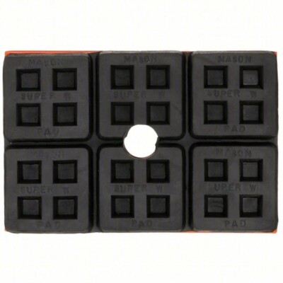 Mason 4C974A 6'' L x 4'' W 1200# Max Neoprene Vibration Isolation Pad w/ Ring