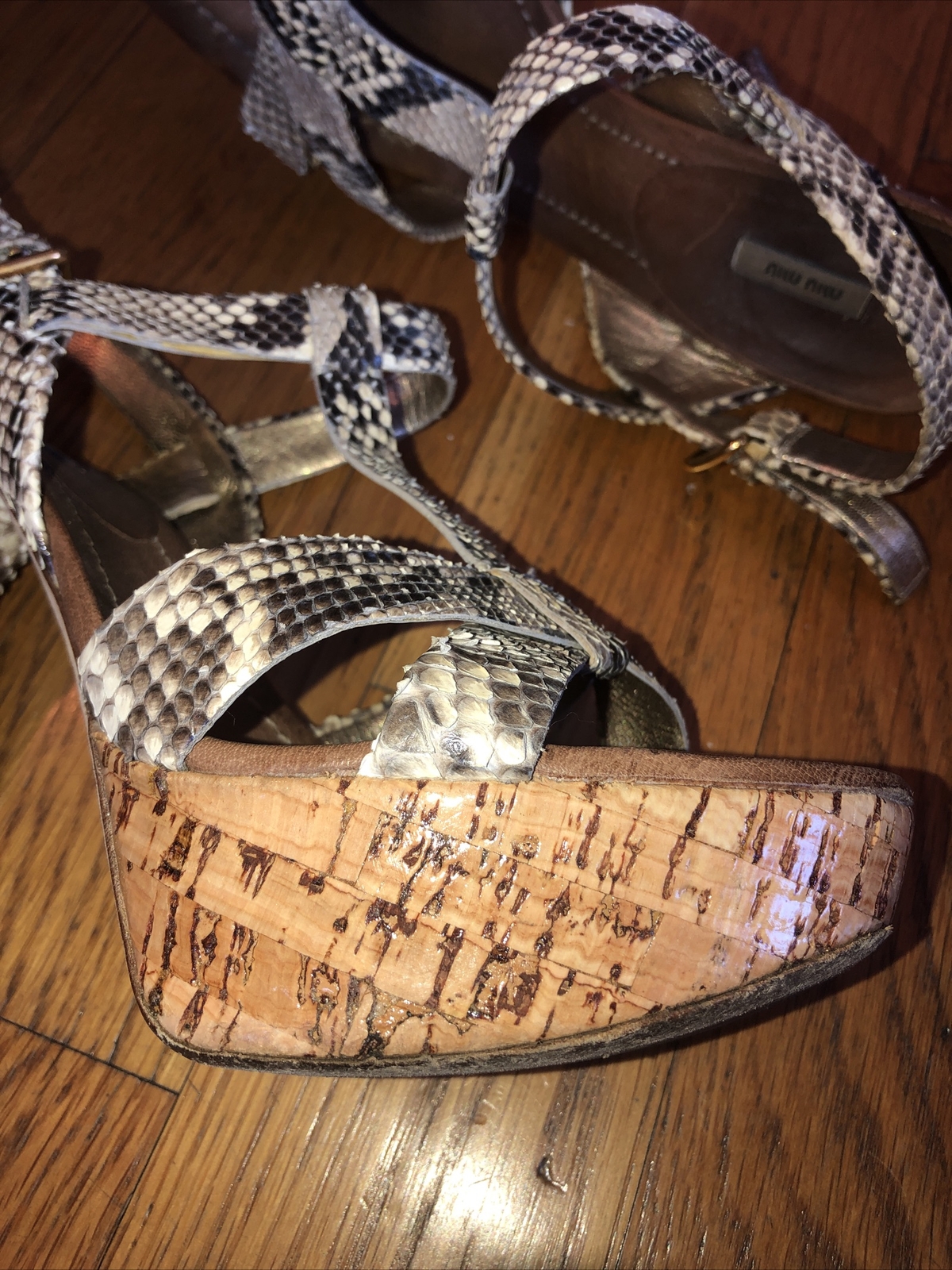 mui mui platform sandals python 8 - image 3