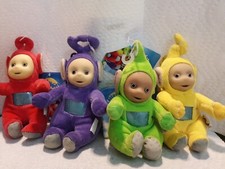 TELETUBBIES LOT OF 4 PLUSH COIN CLIP DOLLS 1998
