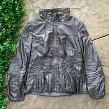 Geox Respira Italy Lightweight Pleated Zip Windbreaker Jacket Gray Size 10