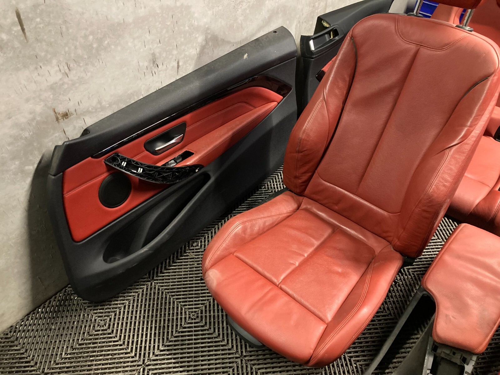 BMW F32 420D M Sport RED Leather Interior | eBay UK