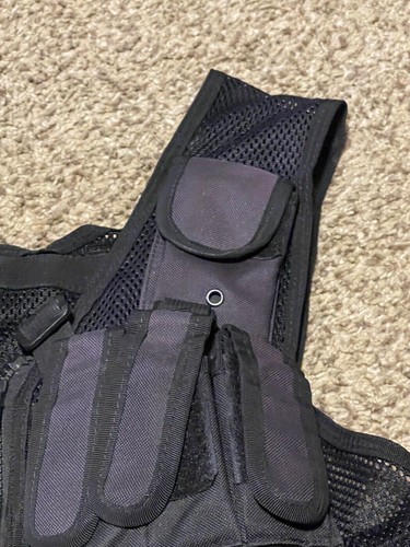 Tatical Vest Black Adjustable Back Good Used - Picture 4 of 9