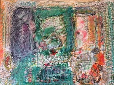 PINCHAS ABRAMOVITCH, Large Oil & Panda on Paper , Abstract Forms , Signed