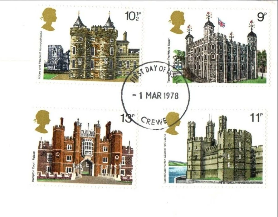 GB 1978 FDC Historic Buildings & MS First Day Cover Crewe CDS GPO Cover - Image 4 of 4