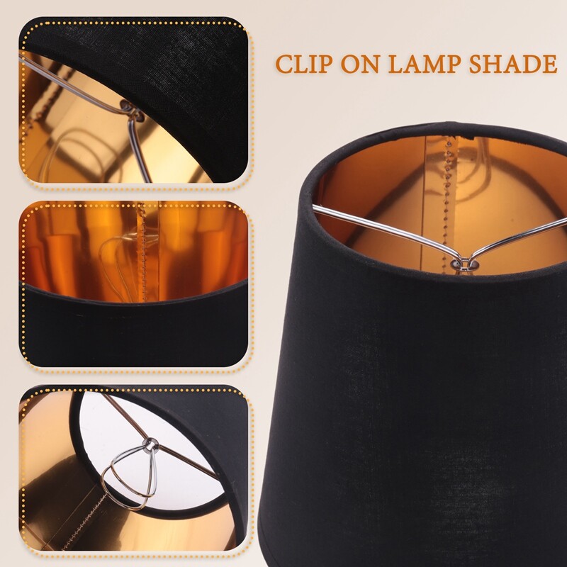 Black Lamp Shades with Gold Lining Clip on Light Shades Candle
