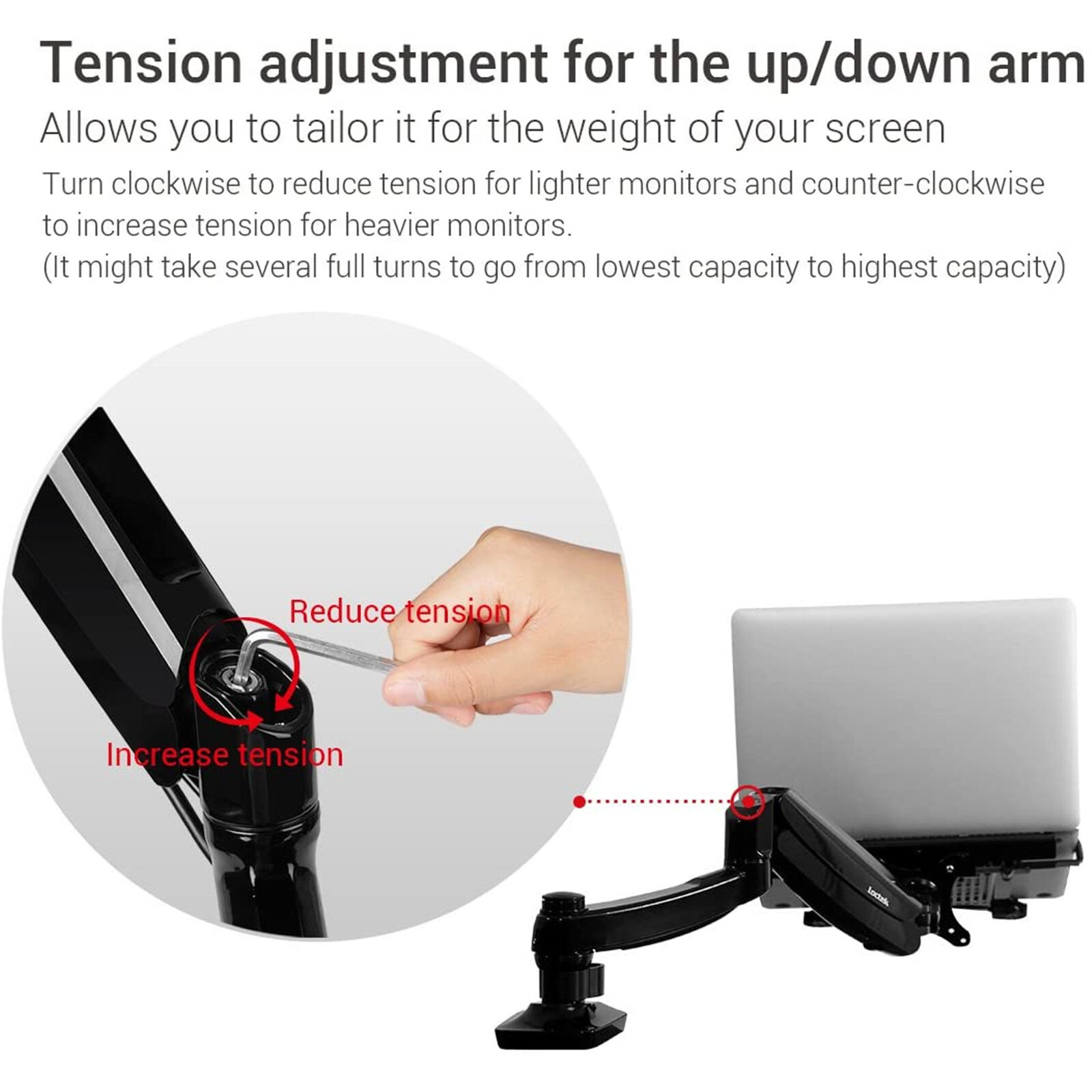 FLEXIMOUNTS 2in1 Monitor Arm Laptop Mount Stand Swivel Gas Spring LCD