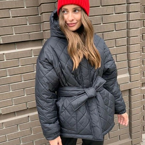 Hooded Parkas Fashion Solid Thick Coat 