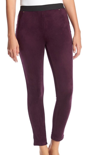 Medium Merlot Faux Suede Leggings Style 