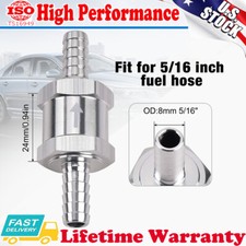 8mm 516 Fuel Check Valve One Way Inline Non Return Diesel Gasoline Silver