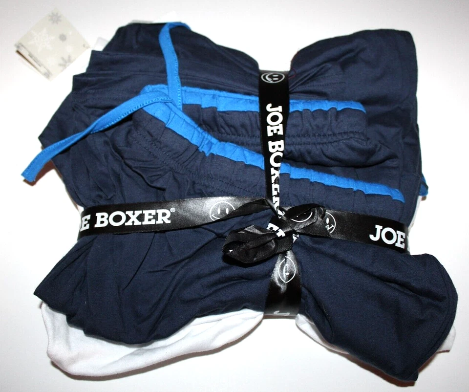 Conjunto de pijama Joe Boxer masculino azul marinho/branco térmico tripulação jams e calça de lã para dormir - G - Imagem 2 de 3