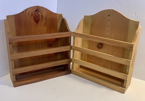 2 Rustic Hand Made Pine Magazine/Mail Rack Holders - Picture 2 of 13