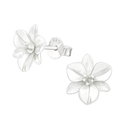 Boucles d'oreilles fleurs par BR01 ornées de deux véritables diaman