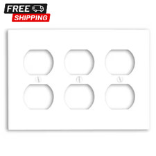White 3-Gang Duplex Outlet Wall Plate, Levito...