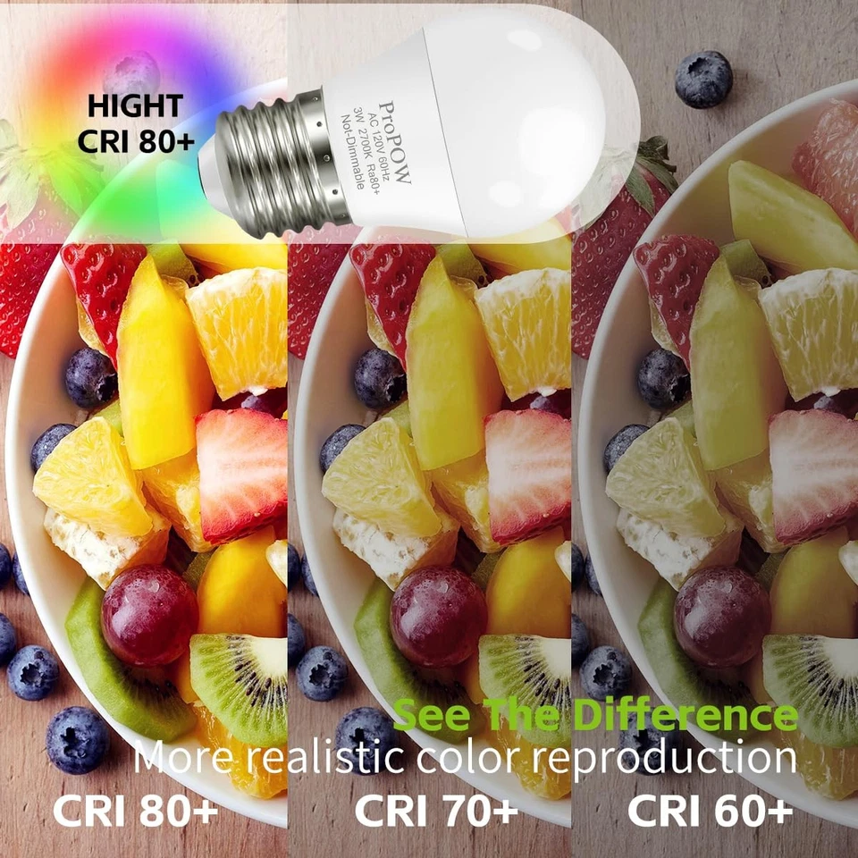 25 Watt Light Bulbs Equivalent A15 25W LED Light Bulb 2700K Soft White E26 3W... - Image 4 of 4