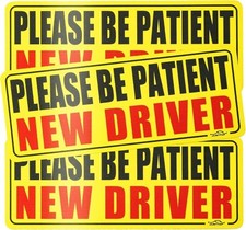 New Driver Magnet for Car, 3-Piece Reflective Safety Warning Sticker for Student