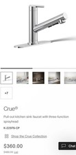 kohler kitchen faucet pull put chrome CRUE 22976-CP