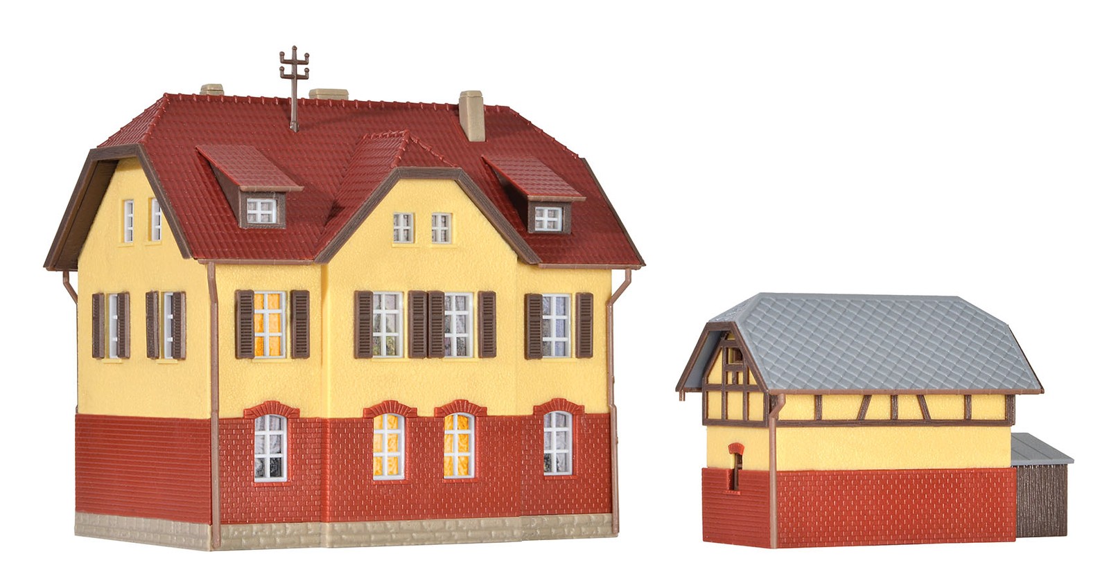 Kibri 37112 - N Railway House With Outbuilding Including House Lighting Star
