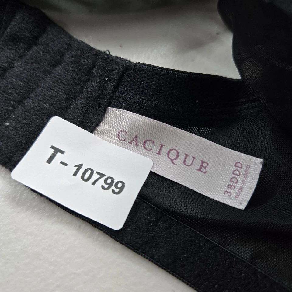 Cacique Women Bra 38DDD Black Floral Unlined Underwired Lace Strap - Image 2 of 4