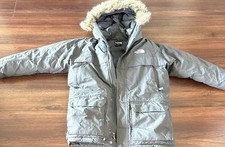 North Face Hyvent 550 Down Feather Waterproof Parka Faux Fur Grey Boys Large