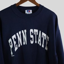 Vintage 90s Penn State Russell Athletic Navy Blue Sweatshirt Mens Size XL Jumper