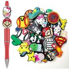 35PCS Cartoon Silicone Focal Beads for DIY Bead Pens Keychains Charms Jewelry