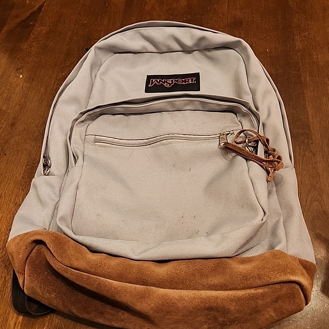 Bag Gray Grey Suede Leather Bottom Laptop Pocket