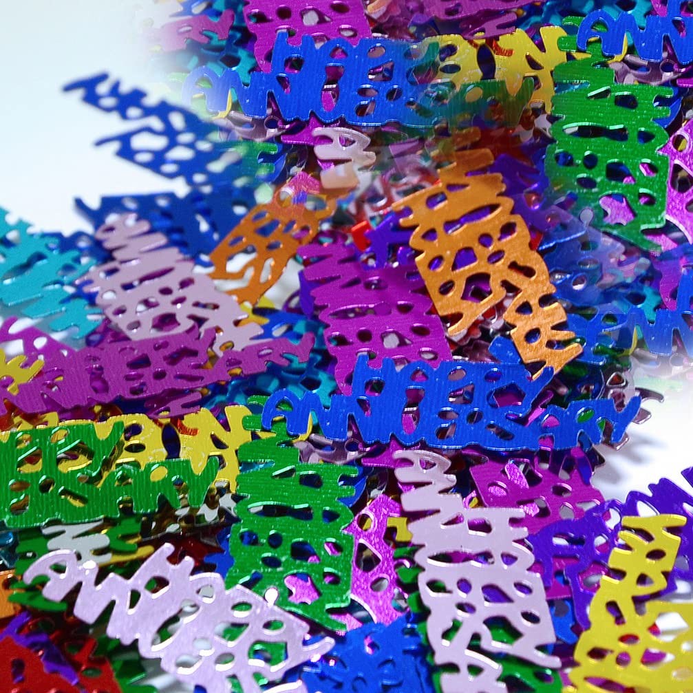 Multicolor Happy Anniversary Confetti for Party Table Scatter Decor  