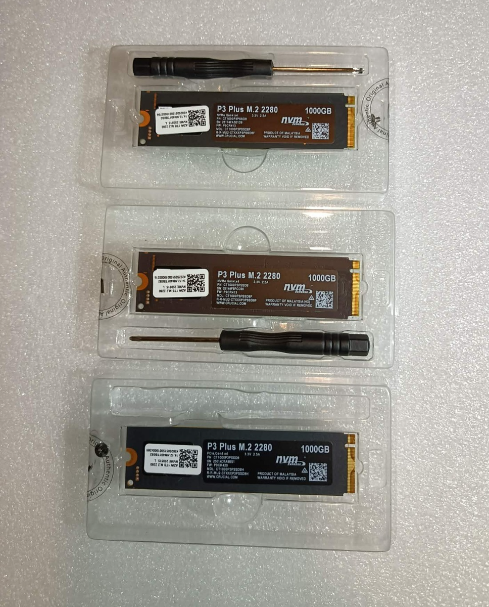 Crucial P3 Plus 1TB NVMe M.2 SSD PCIe Gen4 x4 2280 (CT1000P3PSSD8