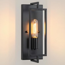 FTL Wall Lights Industrial E27 Socket Matte Black Wall Light Indoor - Glassless