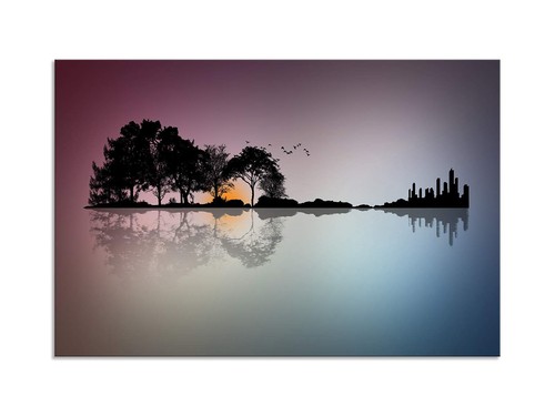 Modern Blue White Music Abstract Guitar Tree Canvas Paintings Guitar Wall Art... - Picture 2 of 7