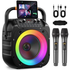 Karaoke Machine for Adults, Portable Bluetooth Karaoke Speaker with 2 Wireles...