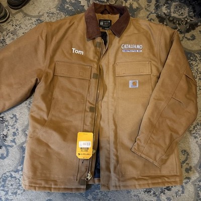 LARGE MENS CARHARTT DUCK JACKET QUILTED LINED WARMEST NEW W TAG / LOGO 0C0003M