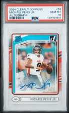 2024 Panini Clearly Donruss Football Rookie Card Auto Michael Penix Jr PSA 10 RC