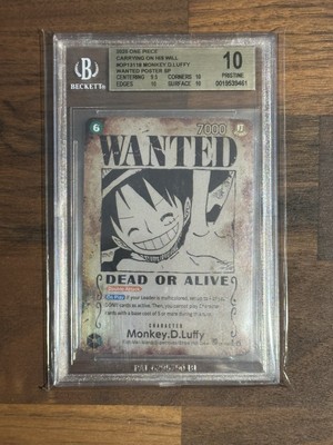 2025 One Piece OP13-118 Monkey.D.Luffy Wanted Poster Alt Art ENG BGS 10 #118