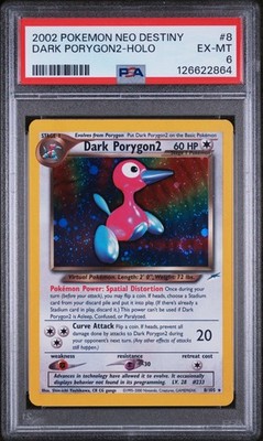 PSA 6 EX-MT Dark Porygon2 Neo Destiny SWIRL Holo Rare Pokemon Card