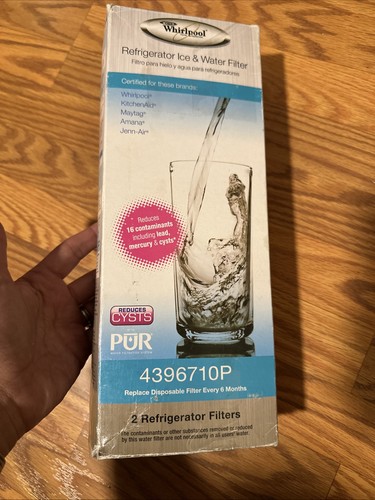 2 Whirlpool Pur 4396710P Replacement Refrigeraor Ice & Water Filter