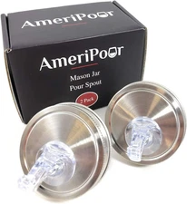 Mason Jar Pour Spouts Stainless with Flap - for Moonshine and Whiskey - Made 100