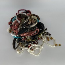 3 Lb Mixed Costume Jewelry Lot Craft Repair Repurpose Beads Parts Watches